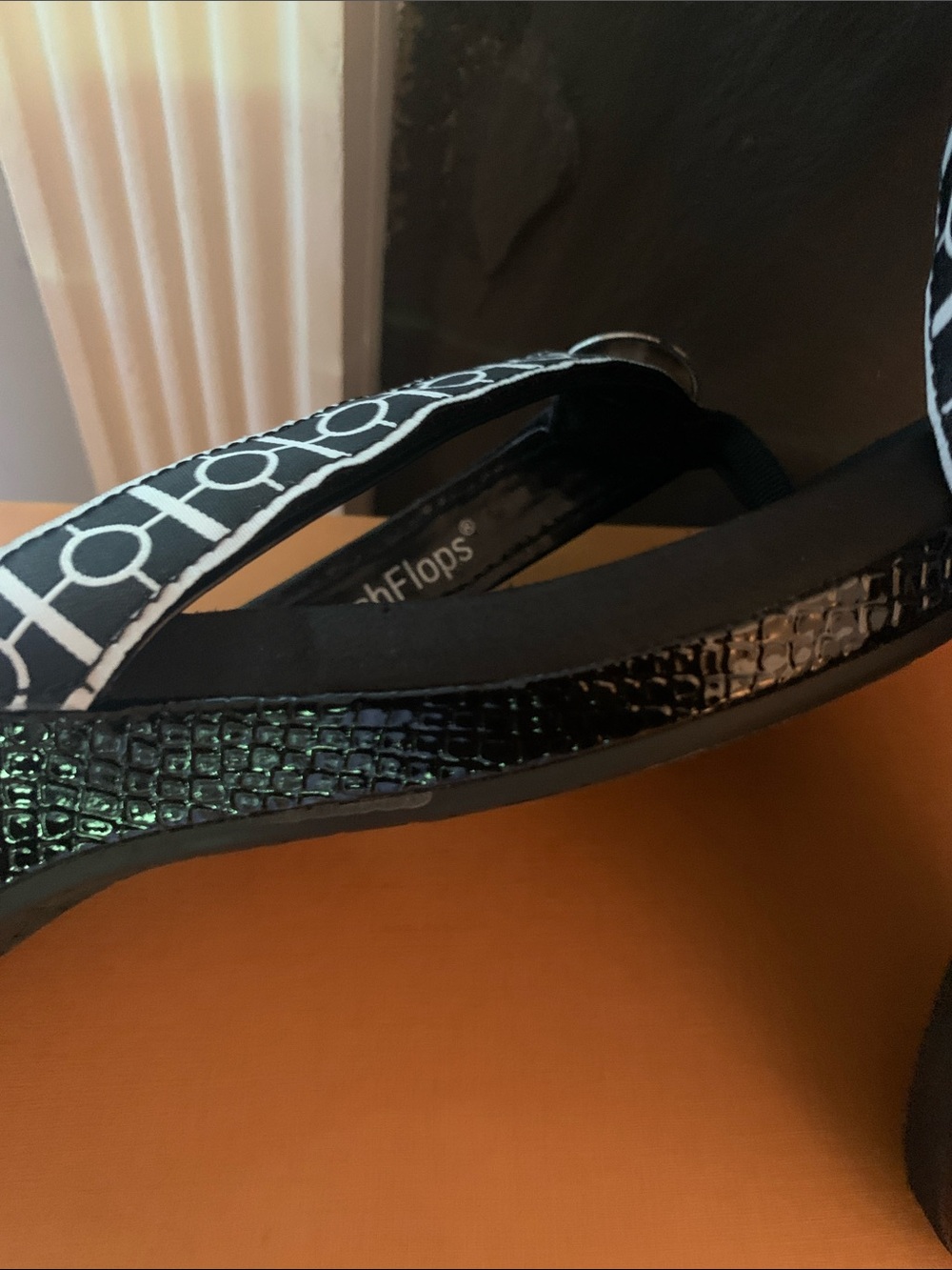lindsay phillips Black Flip Flop Sandals with Silver Accent - Picture 8 of 8